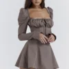 Carlina Mocha Langarm-Minikleid Carlina Mocha Langarm-Minikleid
