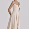 Carlotta Vintage Midi-Kleid aus elfenbeinfarbenem Twill Carlotta Vintage Midi-Kleid aus elfenbeinfarbenem Twill