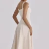 Carlotta Vintage Midi-Kleid aus elfenbeinfarbenem Twill Carlotta Vintage Midi-Kleid aus elfenbeinfarbenem Twill