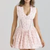 Carmel Pink Stretch-Baumwoll-Minikleid mit Blumenprint Carmel Pink Stretch-Baumwoll-Minikleid mit Blumenprint