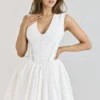 Carmel Weißes Minikleid aus Stretch-Baumwolle Carmel Weißes Minikleid aus Stretch-Baumwolle