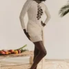 Carmelita – Kleid aus natürlichem Strick mit Schnürung Carmelita – Kleid aus natürlichem Strick mit Schnürung