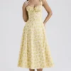 Carmen Buttercup Vintage-Bustier-Sommerkleid aus Baumwolle mit Blumenprint Carmen Buttercup Vintage-Bustier-Sommerkleid aus Baumwolle mit Blumenprint