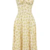 Carmen Buttercup Vintage-Bustier-Sommerkleid aus Baumwolle mit Blumenprint Carmen Buttercup Vintage-Bustier-Sommerkleid aus Baumwolle mit Blumenprint
