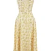 Carmen Buttercup Vintage-Bustier-Sommerkleid aus Baumwolle mit Blumenprint Carmen Buttercup Vintage-Bustier-Sommerkleid aus Baumwolle mit Blumenprint
