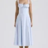 Carmen – Hellblaues Baumwoll-Bustier-Sommerkleid Carmen – Hellblaues Baumwoll-Bustier-Sommerkleid