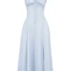 Carmen – Hellblaues Baumwoll-Bustier-Sommerkleid Carmen – Hellblaues Baumwoll-Bustier-Sommerkleid
