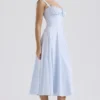 Carmen – Hellblaues Baumwoll-Bustier-Sommerkleid Carmen – Hellblaues Baumwoll-Bustier-Sommerkleid