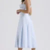 Carmen – Hellblaues Baumwoll-Bustier-Sommerkleid Carmen – Hellblaues Baumwoll-Bustier-Sommerkleid