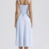 Carmen – Hellblaues Baumwoll-Bustier-Sommerkleid Carmen – Hellblaues Baumwoll-Bustier-Sommerkleid