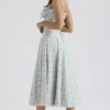 Carmen – Weiches blaues Vintage-Bustier-Sommerkleid aus Baumwolle mit Blumenprint
