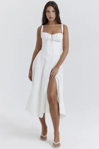 Carmen Weißes Bustier-Sommerkleid