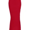 Cassidy Holly Red Mesh-Maxirock mit ausgestellten Säumen Cassidy Holly Red Mesh-Maxirock mit ausgestellten Säumen
