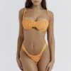 Athens Bikini-Unterteil in Hellorange mit gerafftem, hoch geschnittenem Bein Athens Bikini-Unterteil in Hellorange mit gerafftem, hoch geschnittenem Bein