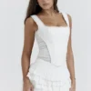 Catalina Weißes Broderie-Anglaise-Korsett