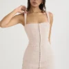 Cate Kristall-Mini-Kleid aus gerafftem Mesh Cate Kristall-Mini-Kleid aus gerafftem Mesh