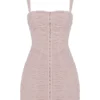 Cate Kristall-Mini-Kleid aus gerafftem Mesh Cate Kristall-Mini-Kleid aus gerafftem Mesh