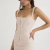 Cate Kristall-Mini-Kleid aus gerafftem Mesh Cate Kristall-Mini-Kleid aus gerafftem Mesh