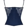 Cecilie Navy Satin- und Spitzen-Oberteil mit Trägern Cecilie Navy Satin- und Spitzen-Oberteil mit Trägern