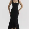 Cesca Schwarzes Maxikleid mit Blumenmuster Cesca Schwarzes Maxikleid mit Blumenmuster