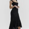 Cesca Schwarzes Maxikleid mit Blumenmuster Cesca Schwarzes Maxikleid mit Blumenmuster