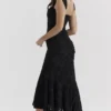 Cesca Schwarzes Maxikleid mit Blumenmuster Cesca Schwarzes Maxikleid mit Blumenmuster
