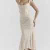 Cesca Vintage-Maxikleid in Creme mit Blumenmuster Cesca Vintage-Maxikleid in Creme mit Blumenmuster