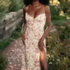 Charlotte Rose Midi-Sommerkleid mit Korsett und Print Charlotte Rose Midi-Sommerkleid mit Korsett und Print