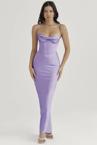 Charmaine Lavendel-Korsetts-Maxikleid Charmaine Lavendel-Korsetts-Maxikleid
