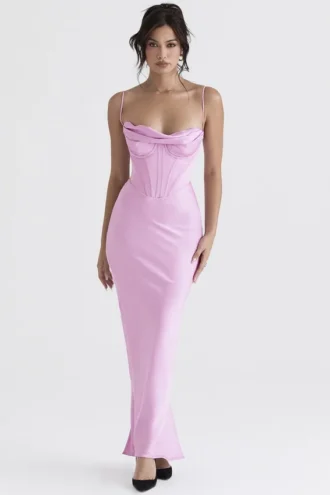 Charmaine Pink Korsetts-Maxikleid