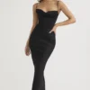 Charmaine Schwarzes Korsetts-Maxikleid Charmaine Schwarzes Korsetts-Maxikleid