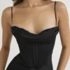 Charmaine Schwarzes Korsetts-Maxikleid Charmaine Schwarzes Korsetts-Maxikleid
