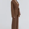 Chelsea Tan Kaschmir + Wolle Hose mit weitem Bein Chelsea Tan Kaschmir + Wolle Hose mit weitem Bein