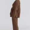 Chelsea Tan Kaschmir + Wolle Hose mit weitem Bein Chelsea Tan Kaschmir + Wolle Hose mit weitem Bein