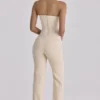 Chiara Vintage Elfenbein Crepe-Hose mit geradem Bein Chiara Vintage Elfenbein Crepe-Hose mit geradem Bein