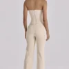 Chiara Vintage Elfenbein Crepe-Hose mit geradem Bein Chiara Vintage Elfenbein Crepe-Hose mit geradem Bein