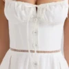 Chiarina – Weißes Baumwoll-Midi-Kleid mit Knopfleiste