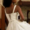 Chiarina – Weißes Baumwoll-Midi-Kleid mit Knopfleiste