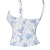 Chicca Oberteil mit blauem Blumenprint Chicca Oberteil mit blauem Blumenprint