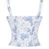 Chicca Oberteil mit blauem Blumenprint Chicca Oberteil mit blauem Blumenprint