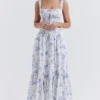 Chicca Oberteil mit blauem Blumenprint Chicca Oberteil mit blauem Blumenprint
