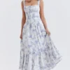Chicca Oberteil mit blauem Blumenprint Chicca Oberteil mit blauem Blumenprint