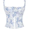 Chicca Oberteil mit blauem Blumenprint Chicca Oberteil mit blauem Blumenprint
