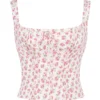 Chicca Oberteil mit weißem Rosenknospen-Print Chicca Oberteil mit weißem Rosenknospen-Print
