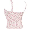 Chicca Oberteil mit weißem Rosenknospen-Print Chicca Oberteil mit weißem Rosenknospen-Print