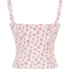 Chicca Oberteil mit weißem Rosenknospen-Print Chicca Oberteil mit weißem Rosenknospen-Print