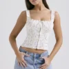Chicca Weißes Oberteil mit Posy-Print Chicca Weißes Oberteil mit Posy-Print