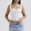 Chicca Weißes Oberteil mit Posy-Print Chicca Weißes Oberteil mit Posy-Print