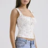 Chicca Weißes Oberteil mit Posy-Print Chicca Weißes Oberteil mit Posy-Print