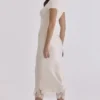 Ciara Vintage Midi-Rock aus elfenbeinfarbenem Satin und Spitze Ciara Vintage Midi-Rock aus elfenbeinfarbenem Satin und Spitze